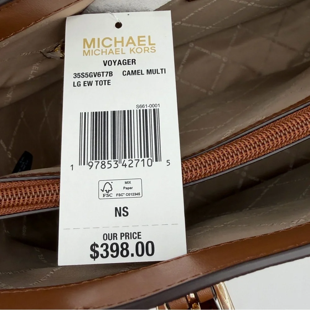 MICHAEL KORS  Voyager Large Color-Block Signature Logo Tote Bag